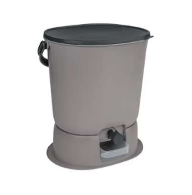 Bokashi Organko Essential + Base — composteur de cuisine 15,3 L sur socle avec robinet, fabriqué en plastique recyclé postconsommation