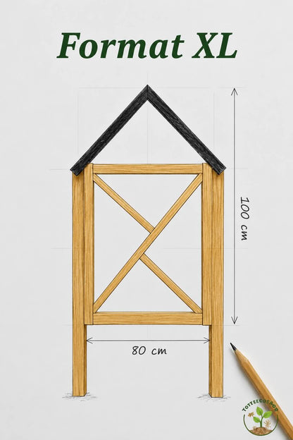 Hôtel à insectes Format XL 80×100 cm à garnir soi-même — structure bois massif vide