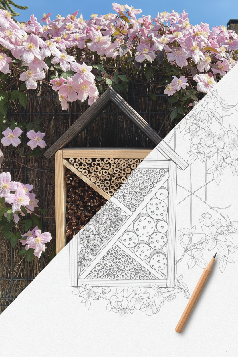 Hôtel à insectes grand format en bois massif — TerreEcoShop