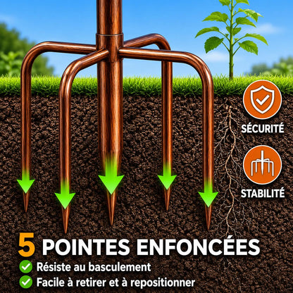 Système de fixation 5 pointes de la mangeoire sur pied - stable dans le sol